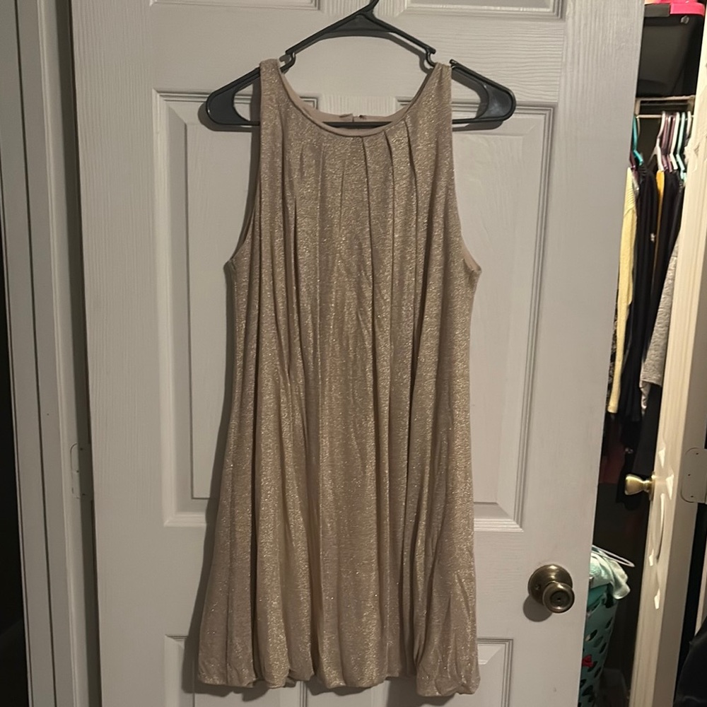 Shimmering Gold Sleeveless Dress
